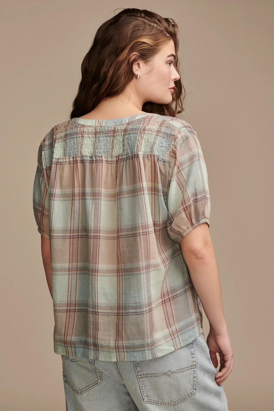 YARNDYED SMOCKED SHOULDER BLOUSE, image 4