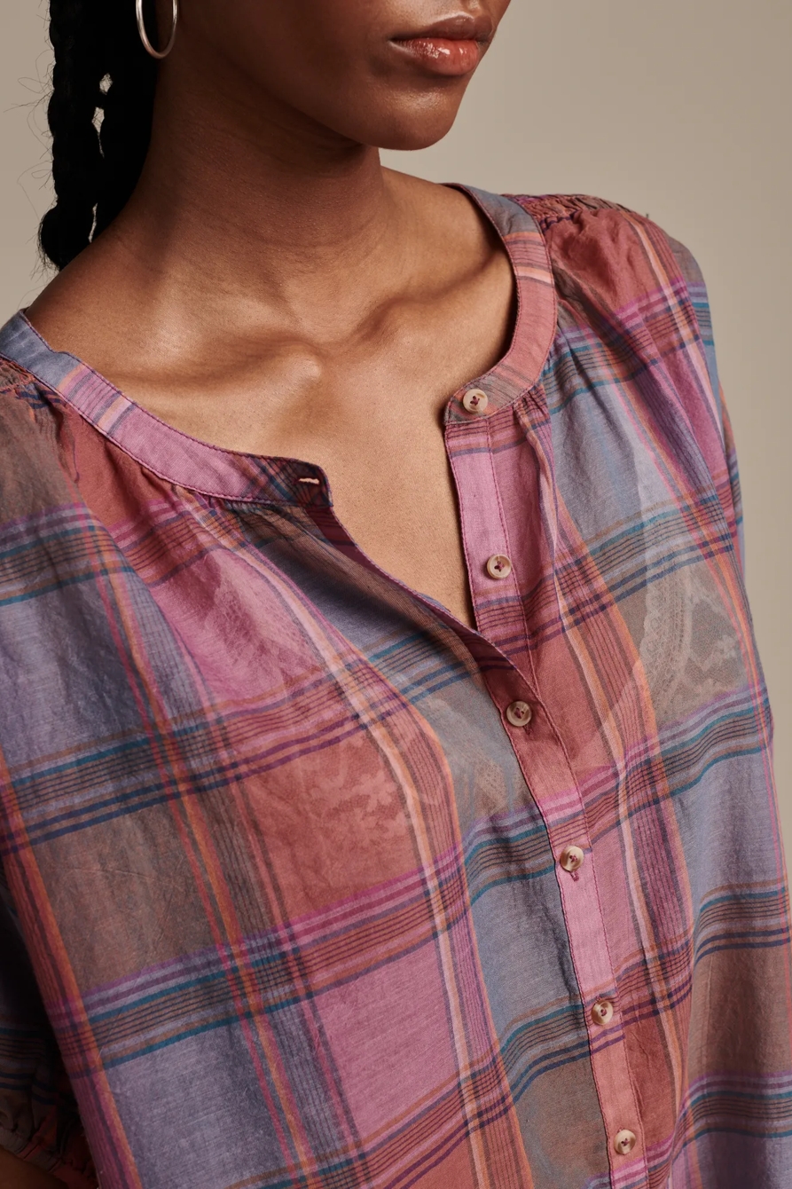 YARNDYED SMOCKED SHOULDER BLOUSE, image 3
