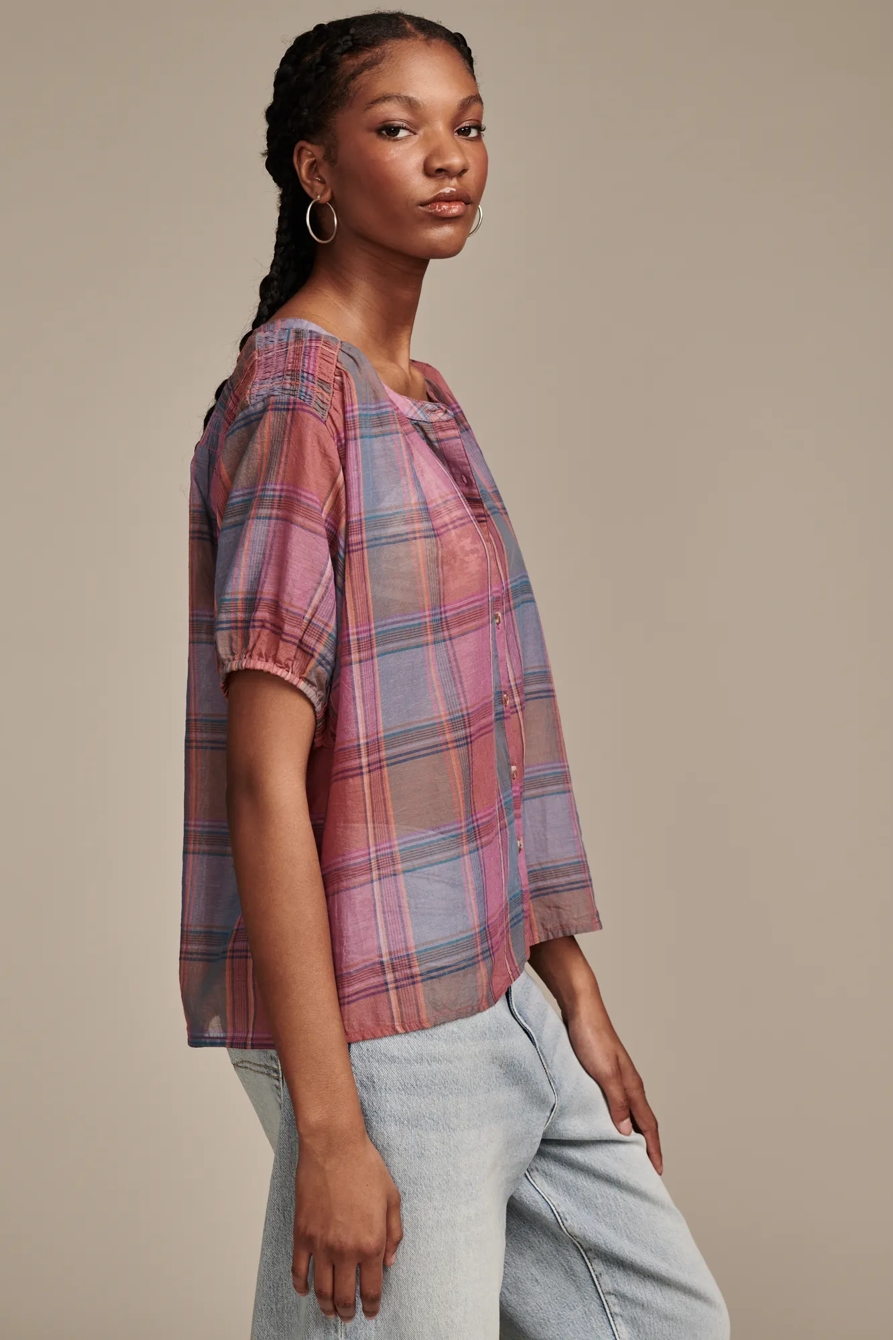 YARNDYED SMOCKED SHOULDER BLOUSE, image 4