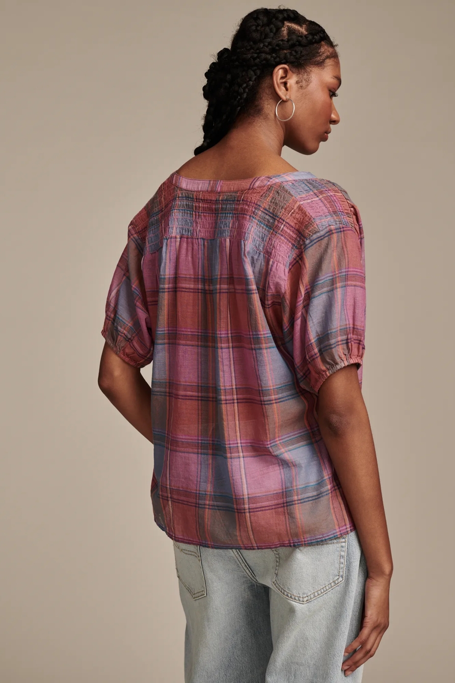 YARNDYED SMOCKED SHOULDER BLOUSE, image 5
