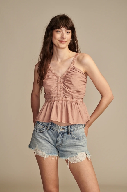 SHIRRED PEPLUM TOP, image 2
