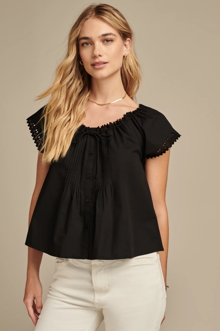PINTUCK EYELET BLOUSE, image 1