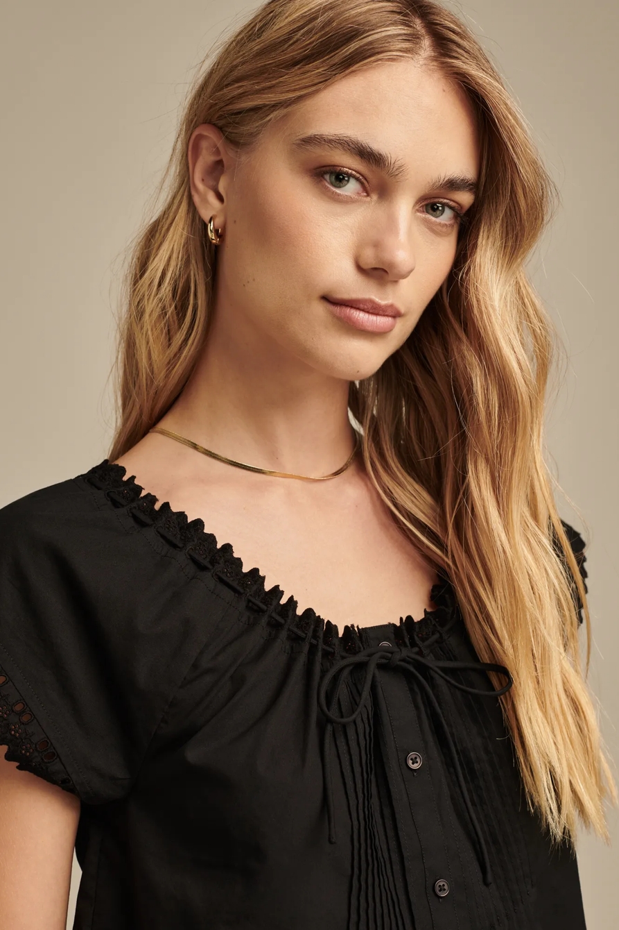 PINTUCK EYELET BLOUSE, image 2