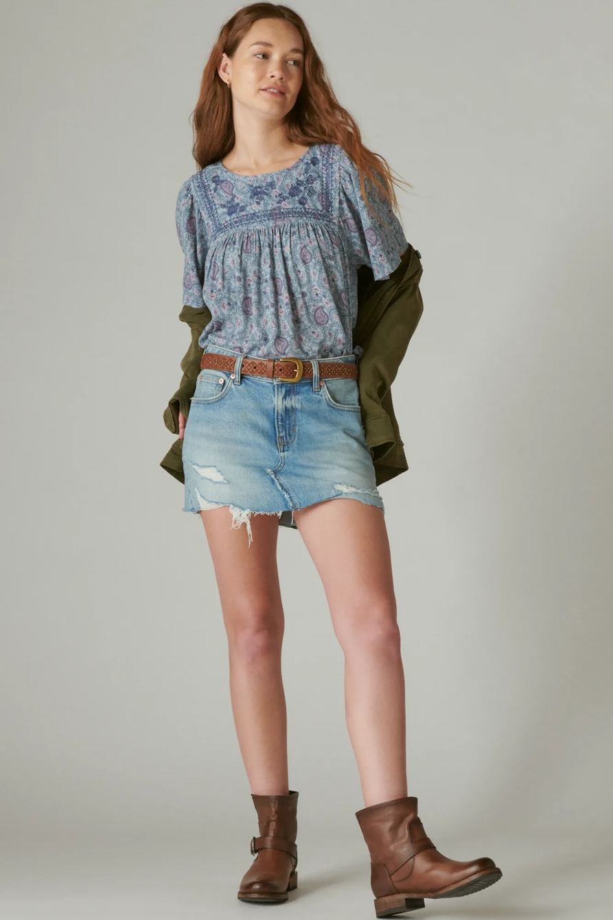 SHORT SLEEVE EMBROIDERED TOP, image 2