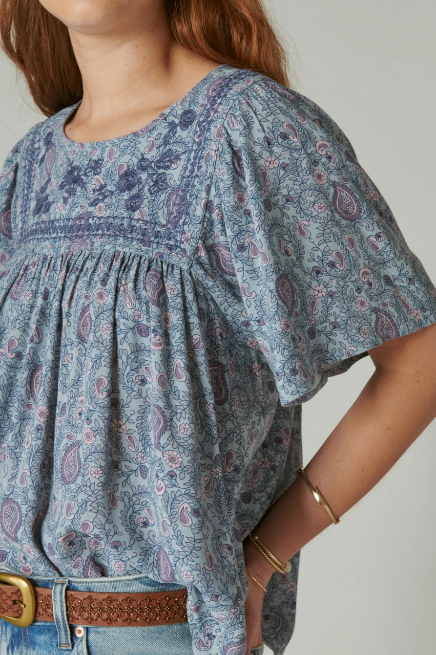 SHORT SLEEVE EMBROIDERED TOP, image 4