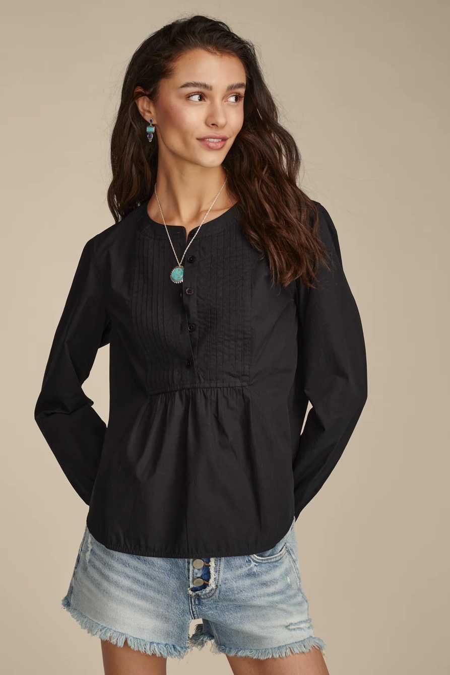 PINTUCK BIB BLOUSE, image 2