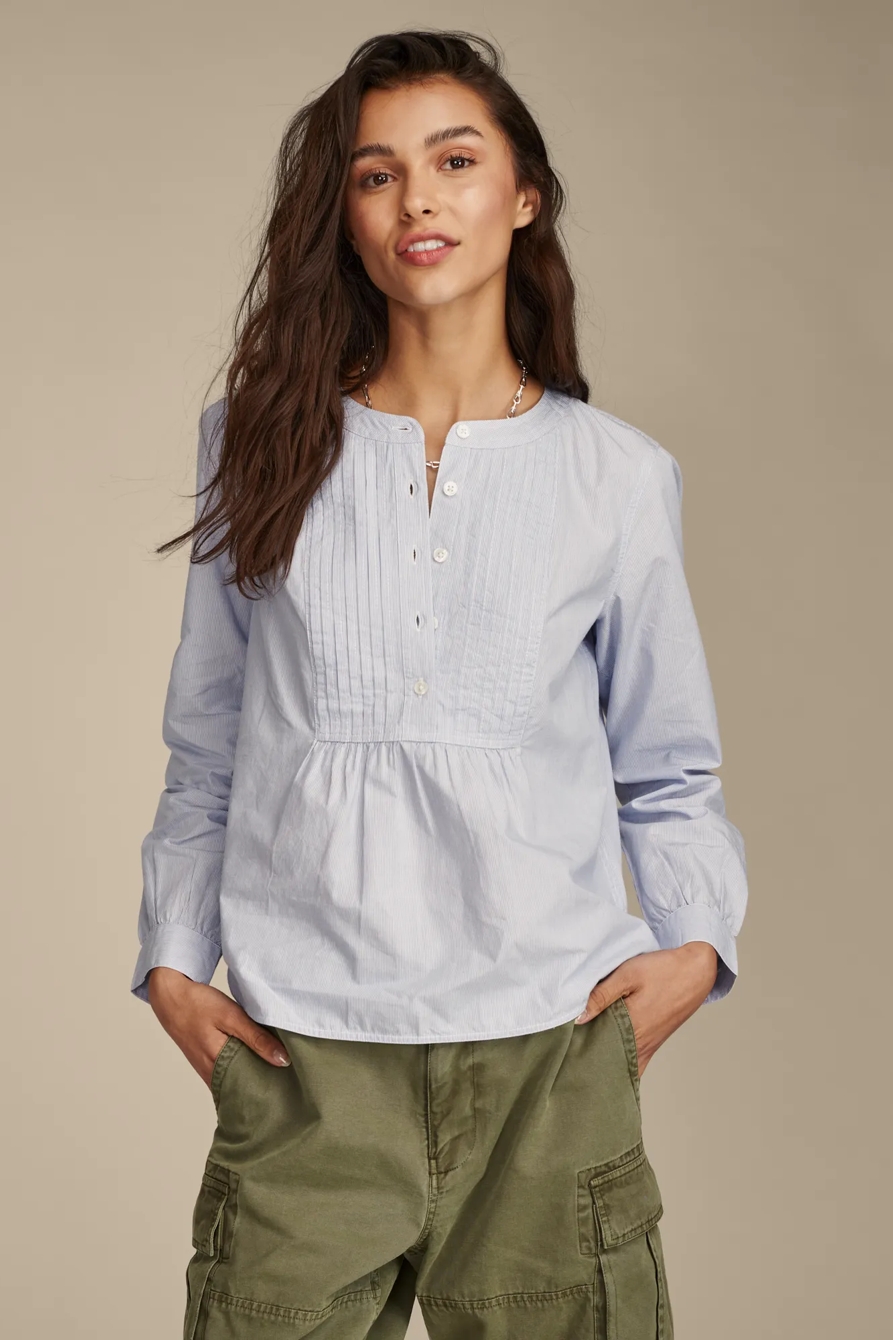 PINTUCK BIB BLOUSE, image 2