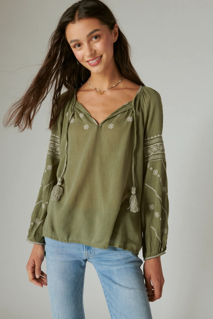 MIXED MEDIA PEASANT TOP, image 2