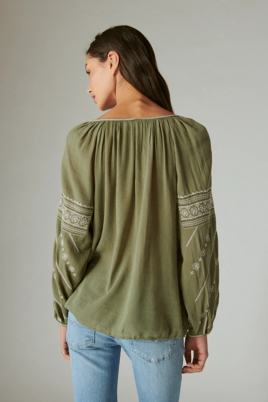 MIXED MEDIA PEASANT TOP, image 3
