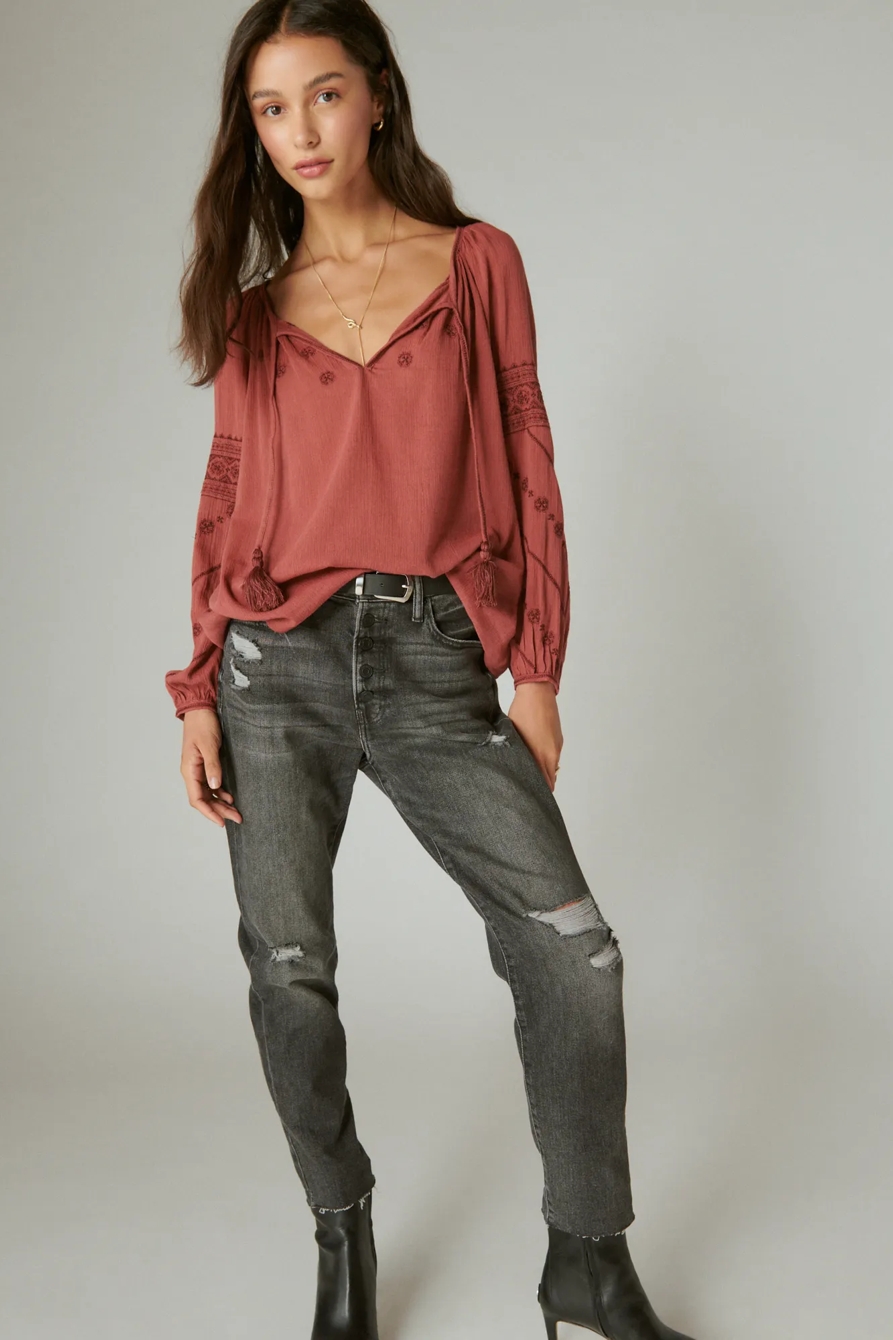 MIXED MEDIA PEASANT TOP, image 2