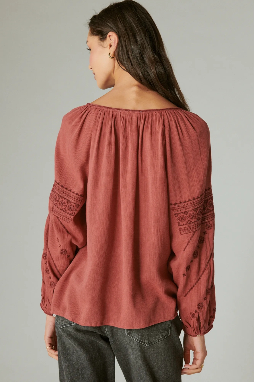 MIXED MEDIA PEASANT TOP, image 3