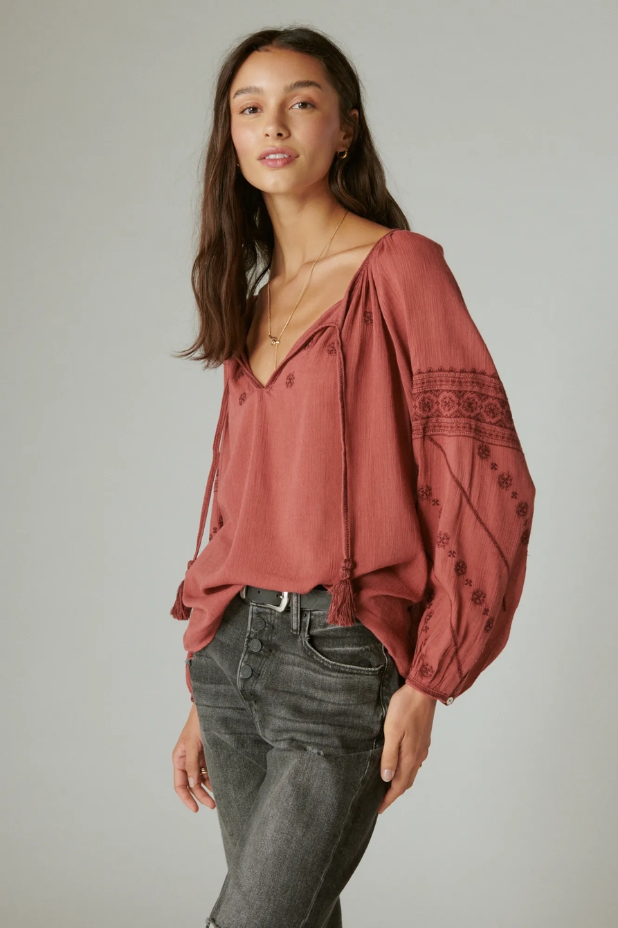 MIXED MEDIA PEASANT TOP, image 4