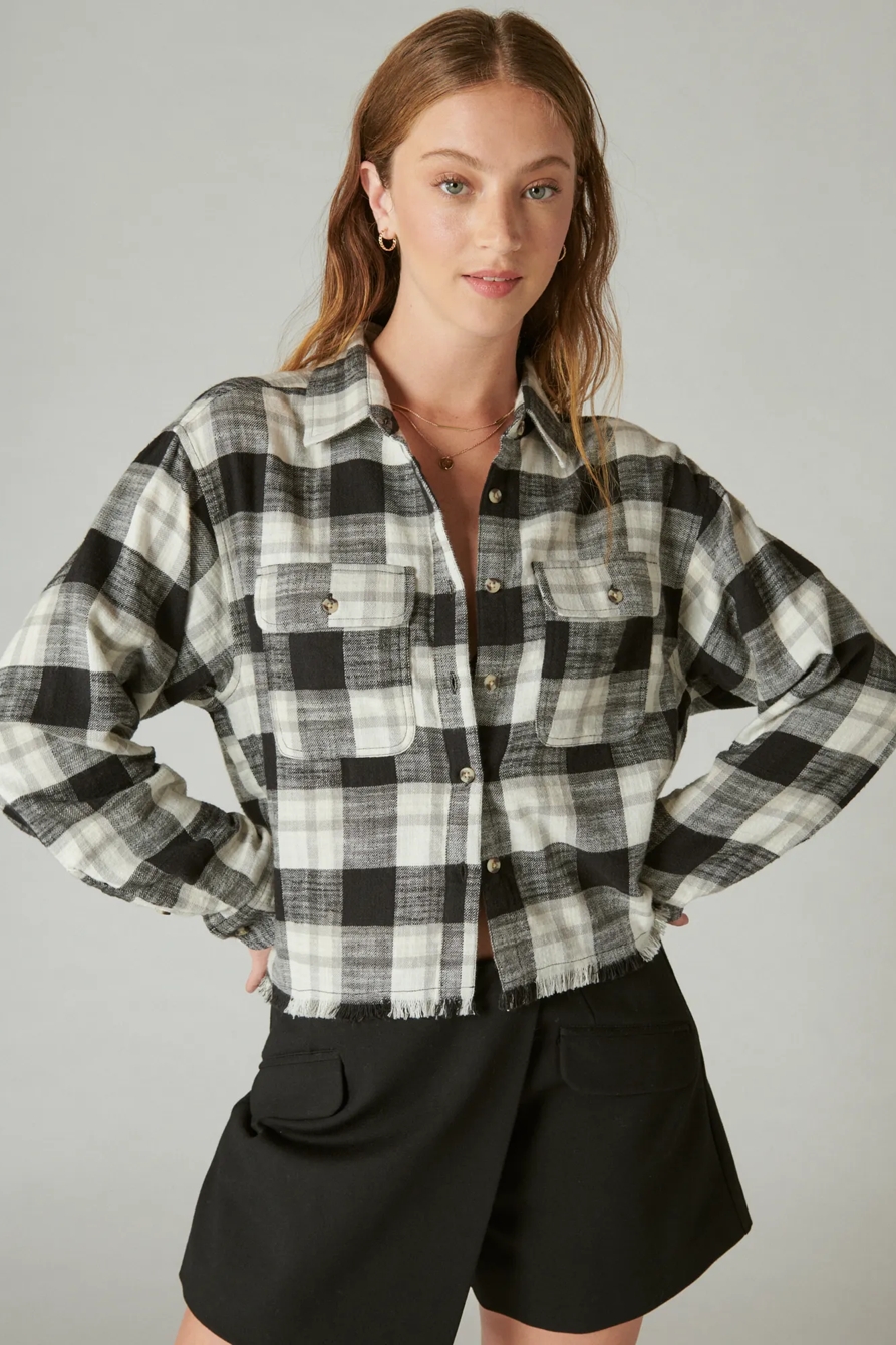 RAW EDGE CROPPED PLAID, image 2