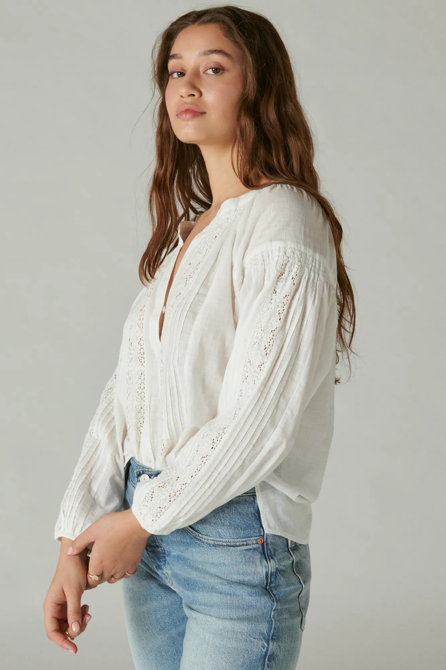 RELAXED LACE OPEN NECKSHIRT, image 2