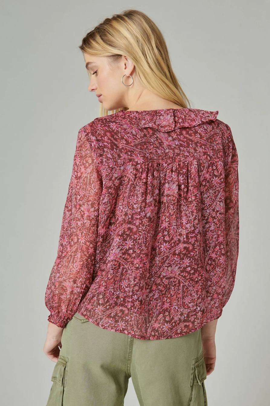 PRINTED CHIFFON BLOUSE, image 3