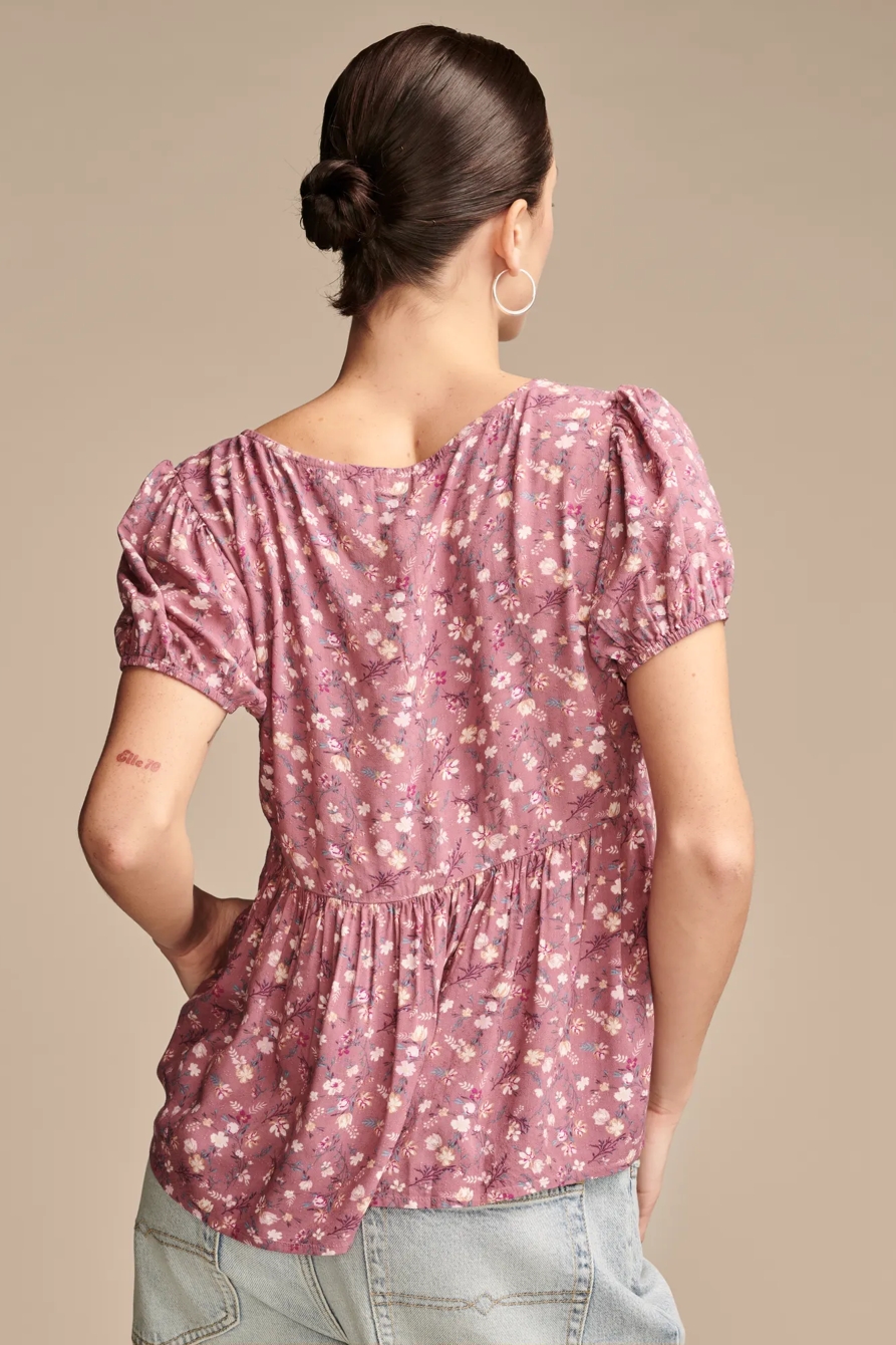 WIDE SMOCKED SHORT SLV TOP, image 3