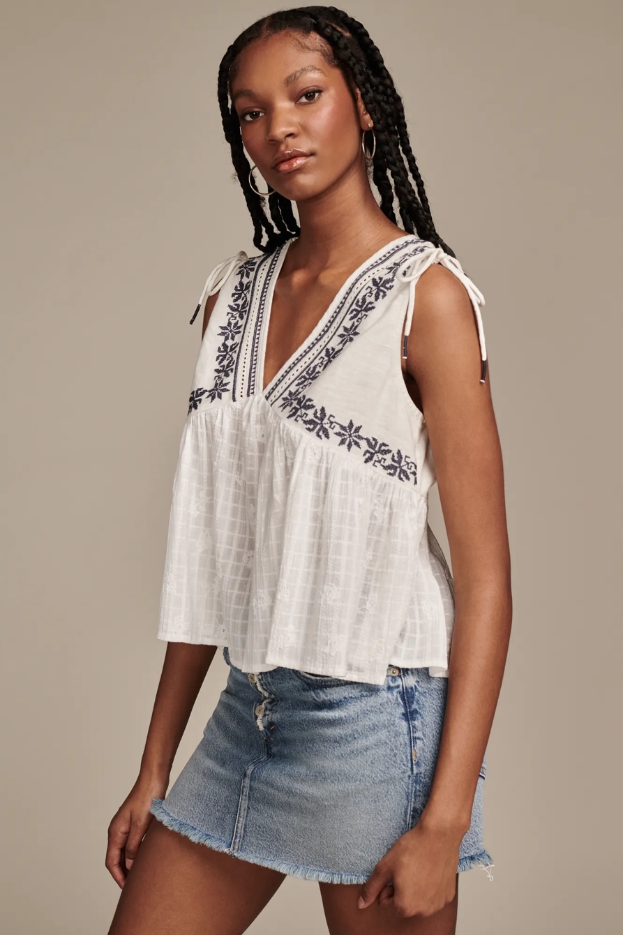 RUCHED SHOULDER DEEP V TOP, image 4