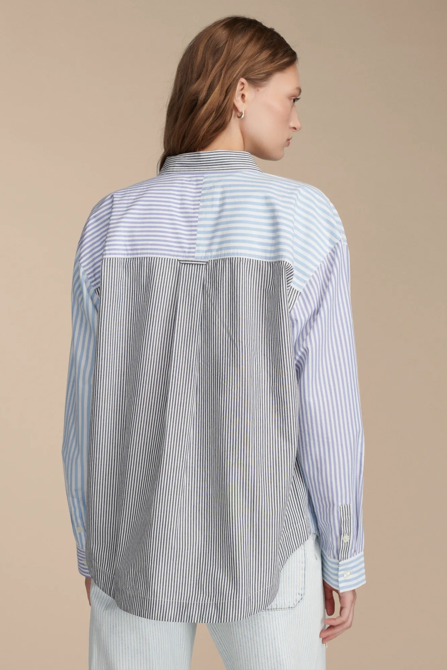 STRIPE MIX BOYFRIEND PREP SHIRT, image 4