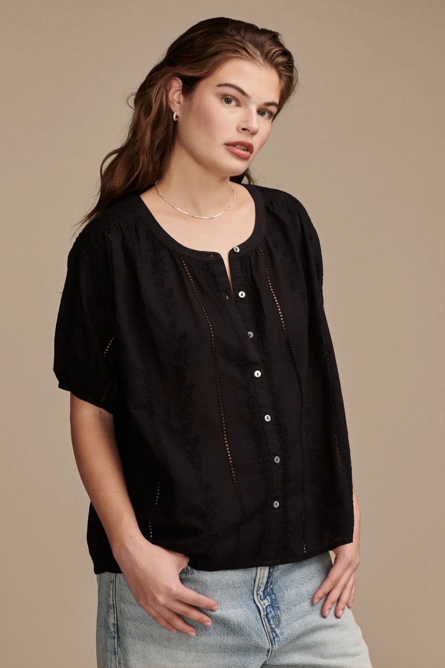 SMOCKED SHOULDER BLOUSE, image 2