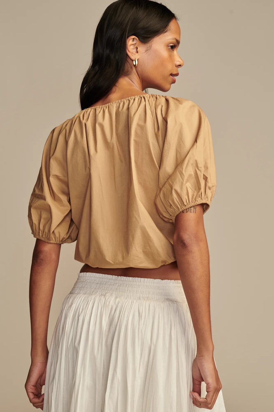GATHERED POPLIN TOP, image 4