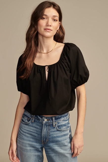 GATHERED POPLIN TOP, image 1