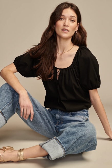 GATHERED POPLIN TOP, image 2