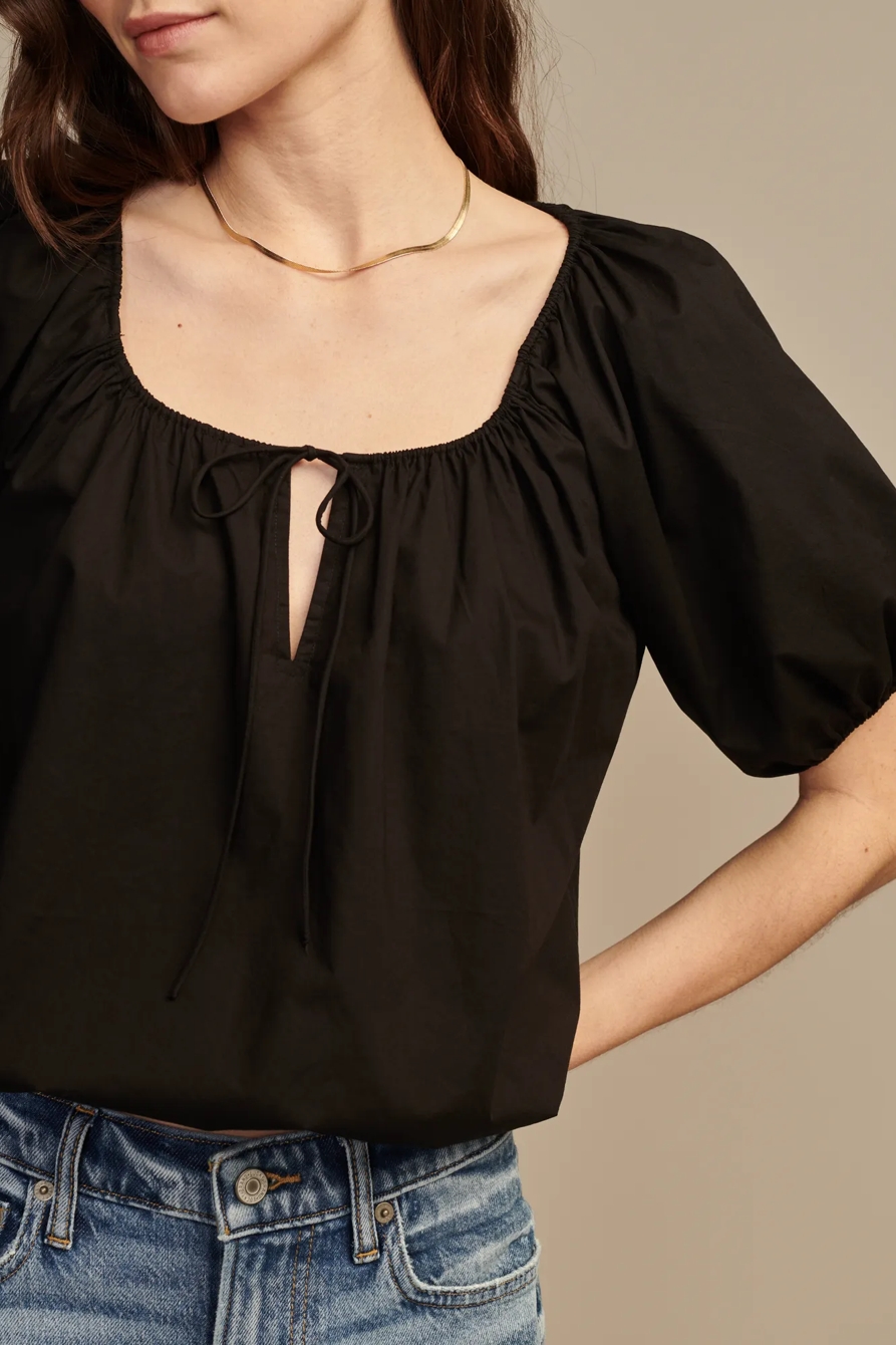 GATHERED POPLIN TOP, image 3
