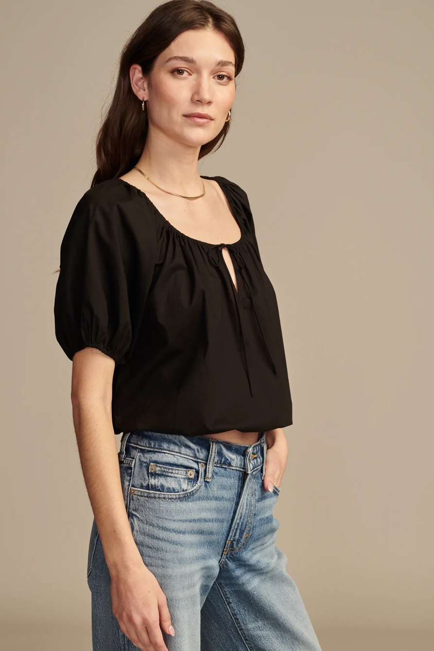 GATHERED POPLIN TOP, image 4