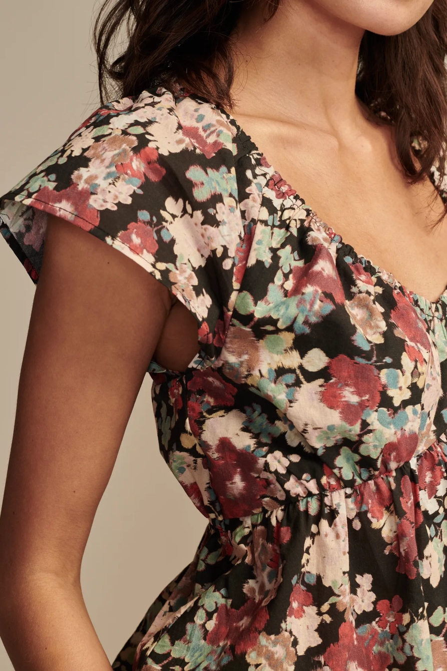 PUFF SLEEVE BABY DOLL LACED BACK SHIRT, image 3