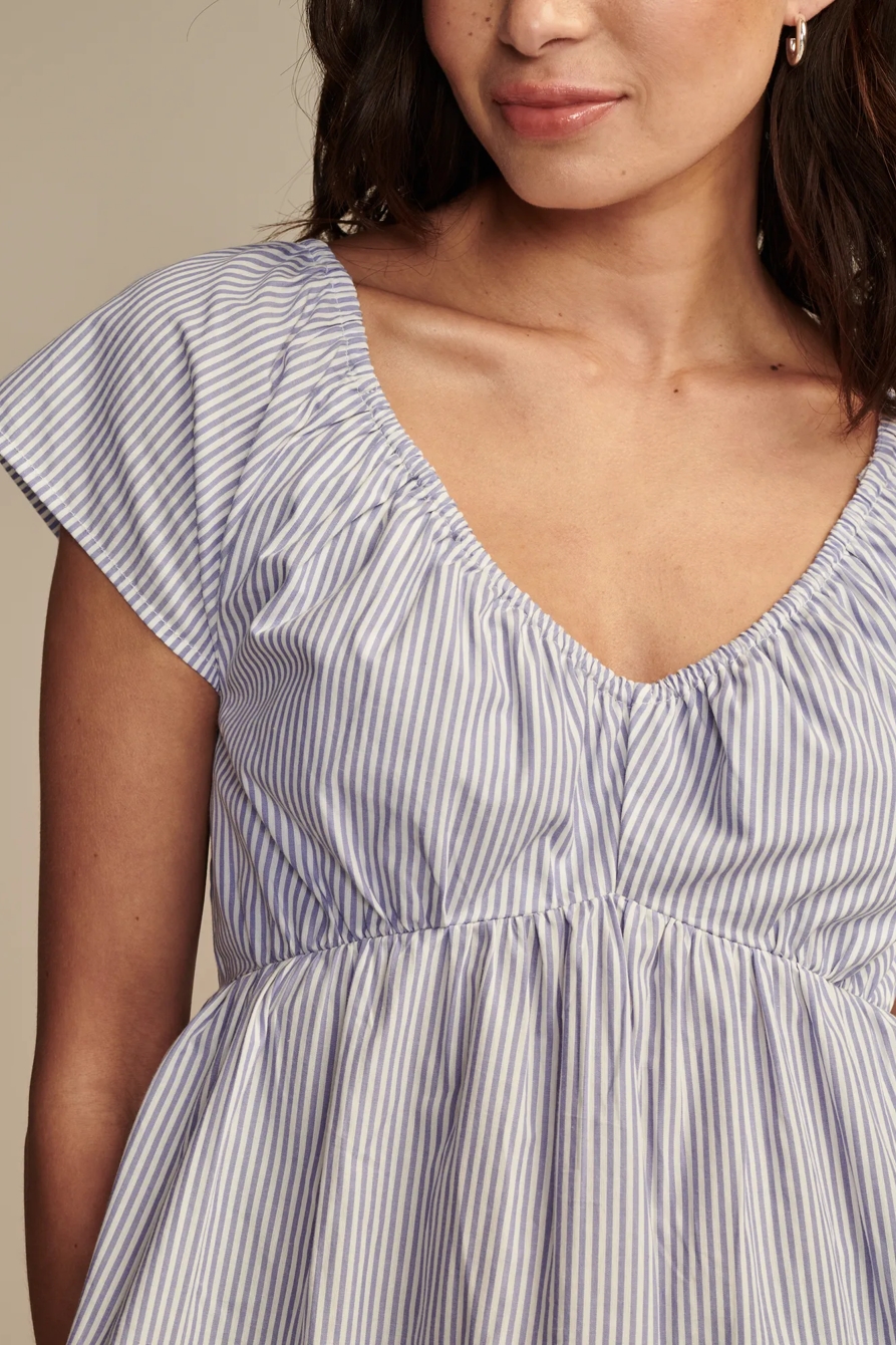 PUFF SLEEVE BABY DOLL LACED BACK SHIRT, image 3