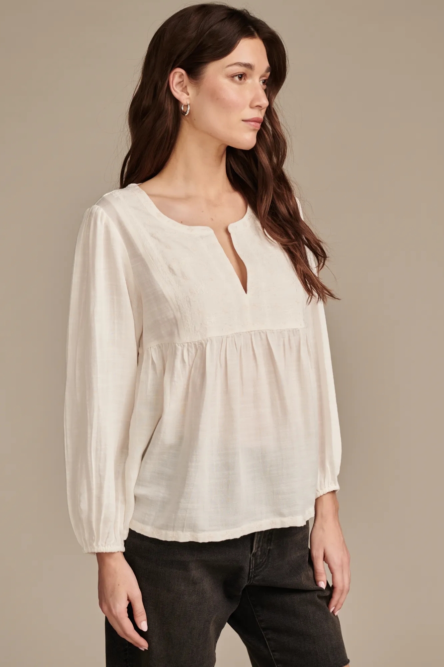 NOTCH NECK PEASANT BLOUSE, image 3