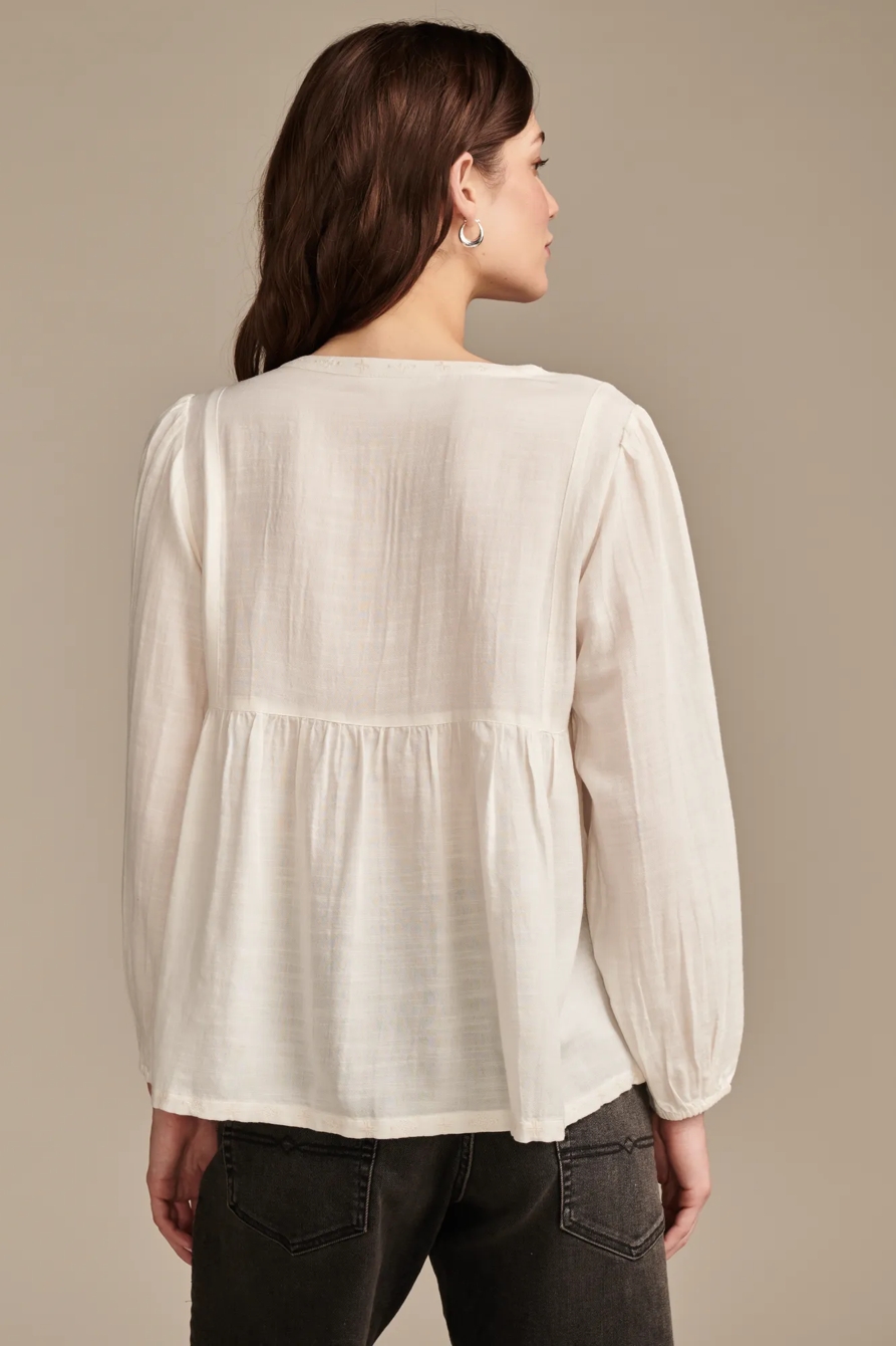 NOTCH NECK PEASANT BLOUSE, image 5