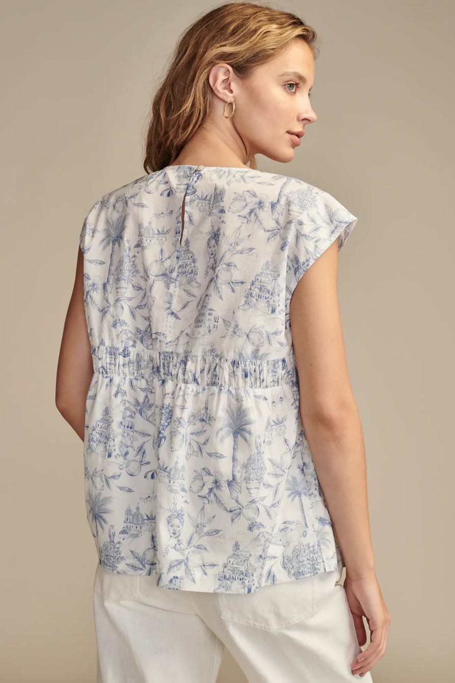 RUCHED TIE FRONT SHORT SLEEVE SHIRT, image 3