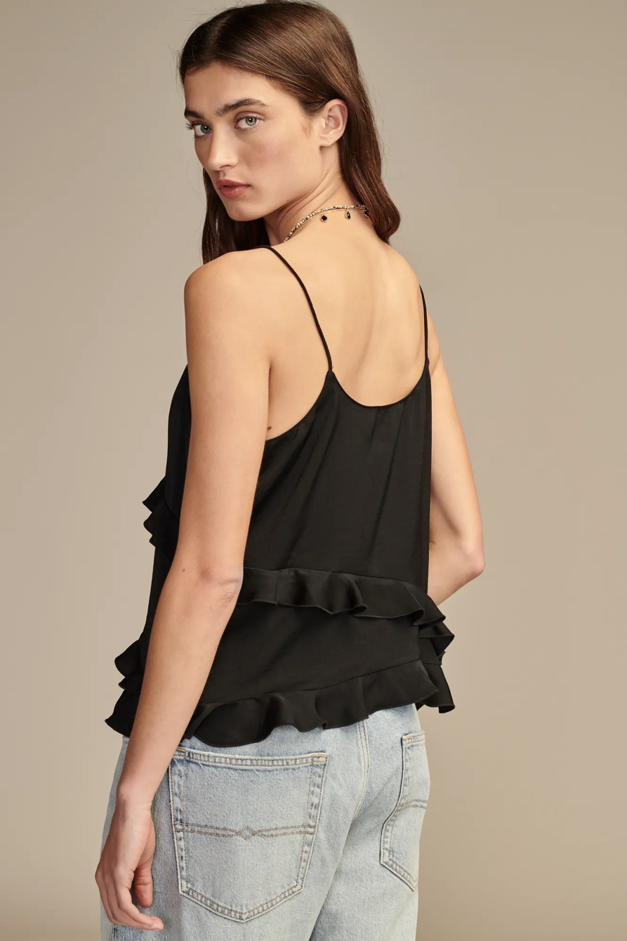 SOLID LONG RUFFLE CAMI, image 5