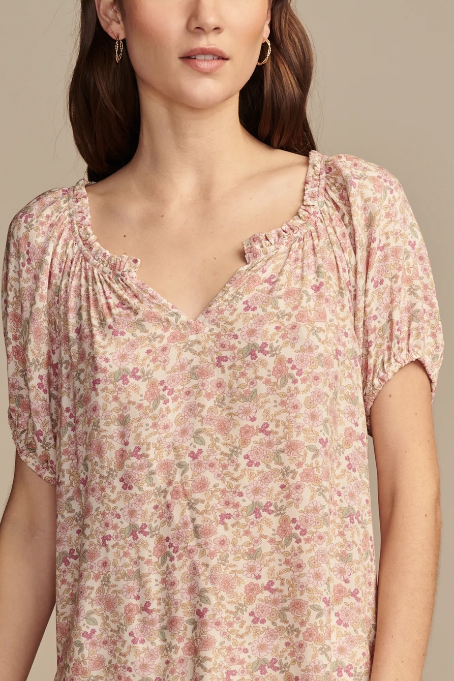 NOTCH NECK SHORT SLEEVE PEASANT, image 2