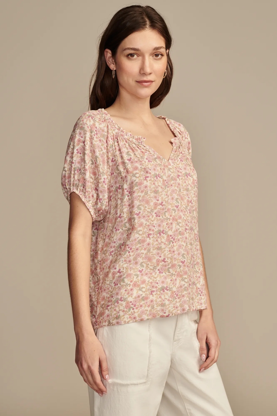 NOTCH NECK SHORT SLEEVE PEASANT, image 3