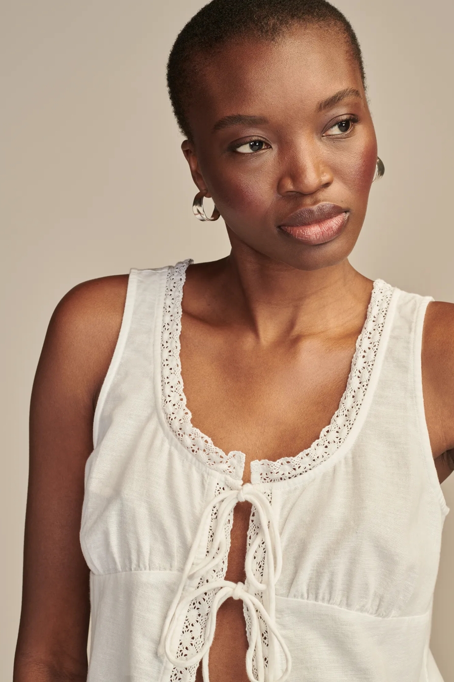 FLYAWAY SLEEVELESS LACE TANK, image 3