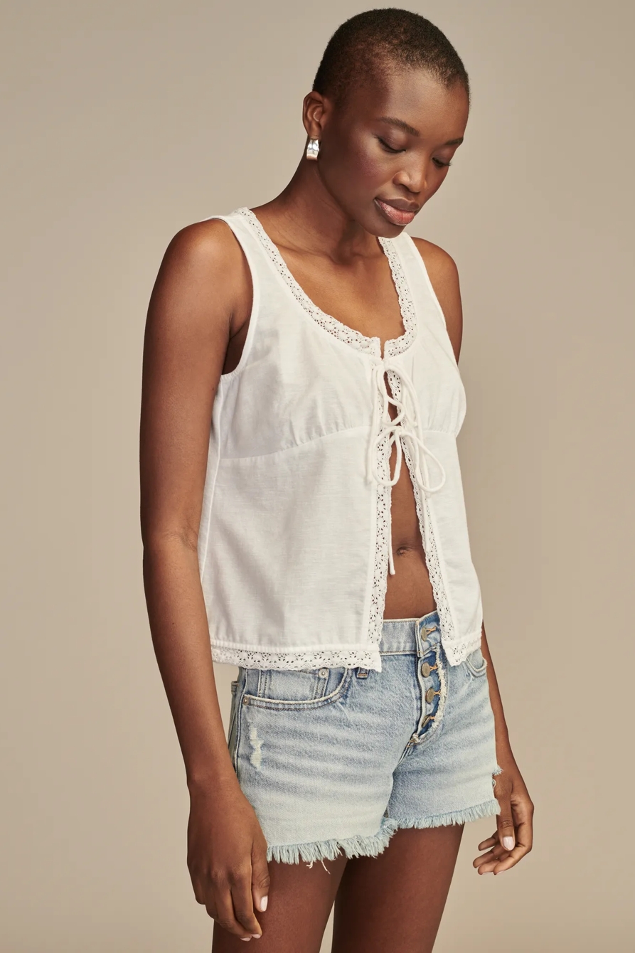 FLYAWAY SLEEVELESS LACE TANK, image 5