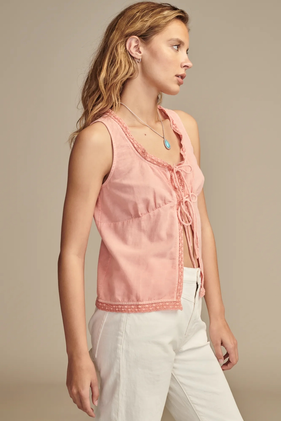 FLYAWAY SLEEVELESS LACE TANK, image 3