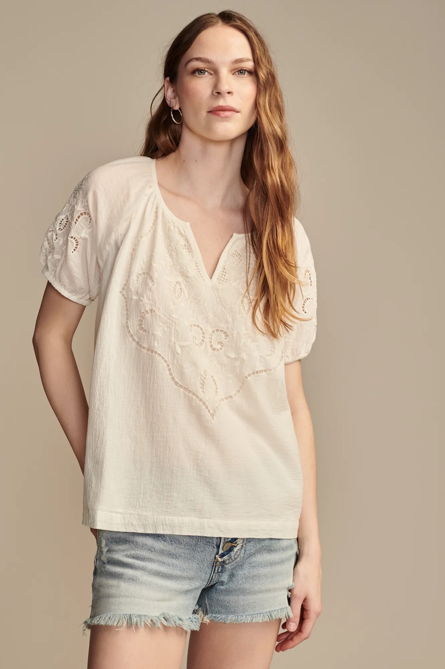 SHORT SLEEVE CUTWORK PEASANT, image 1