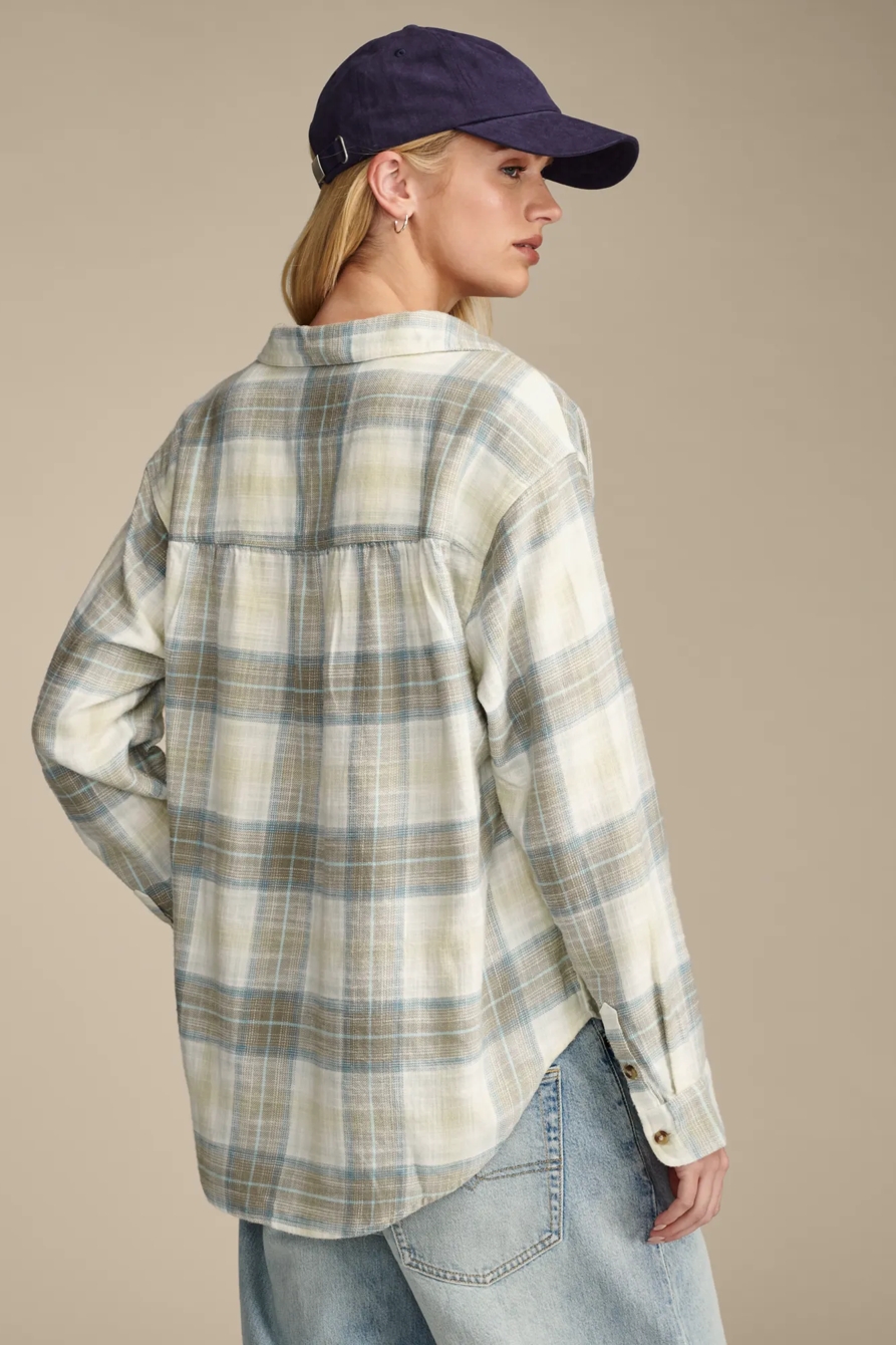 OVERSIZED PLAID BOYFRIEND POCKET SHIRT, image 3