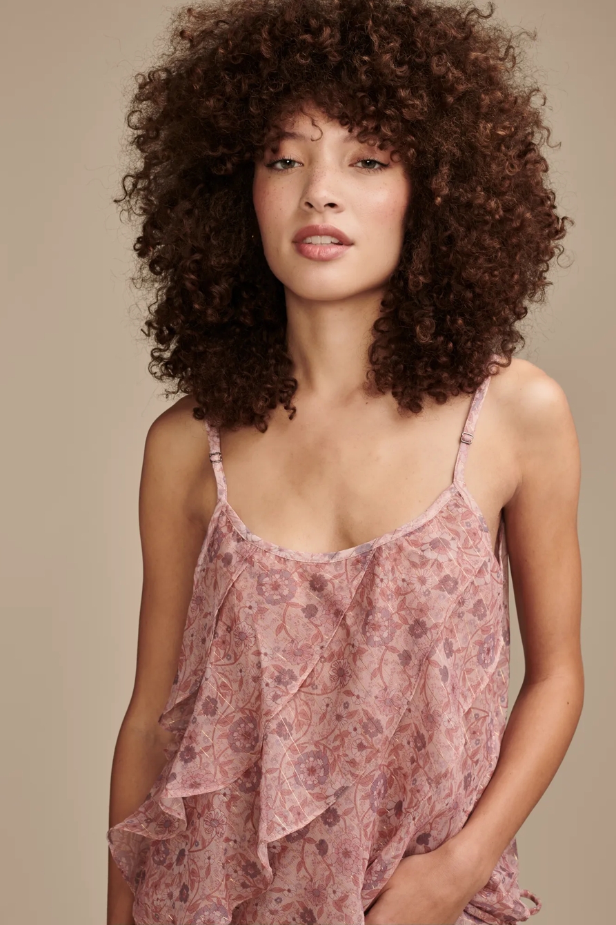 PRINTED ASYM RUFFLE CAMI, image 3