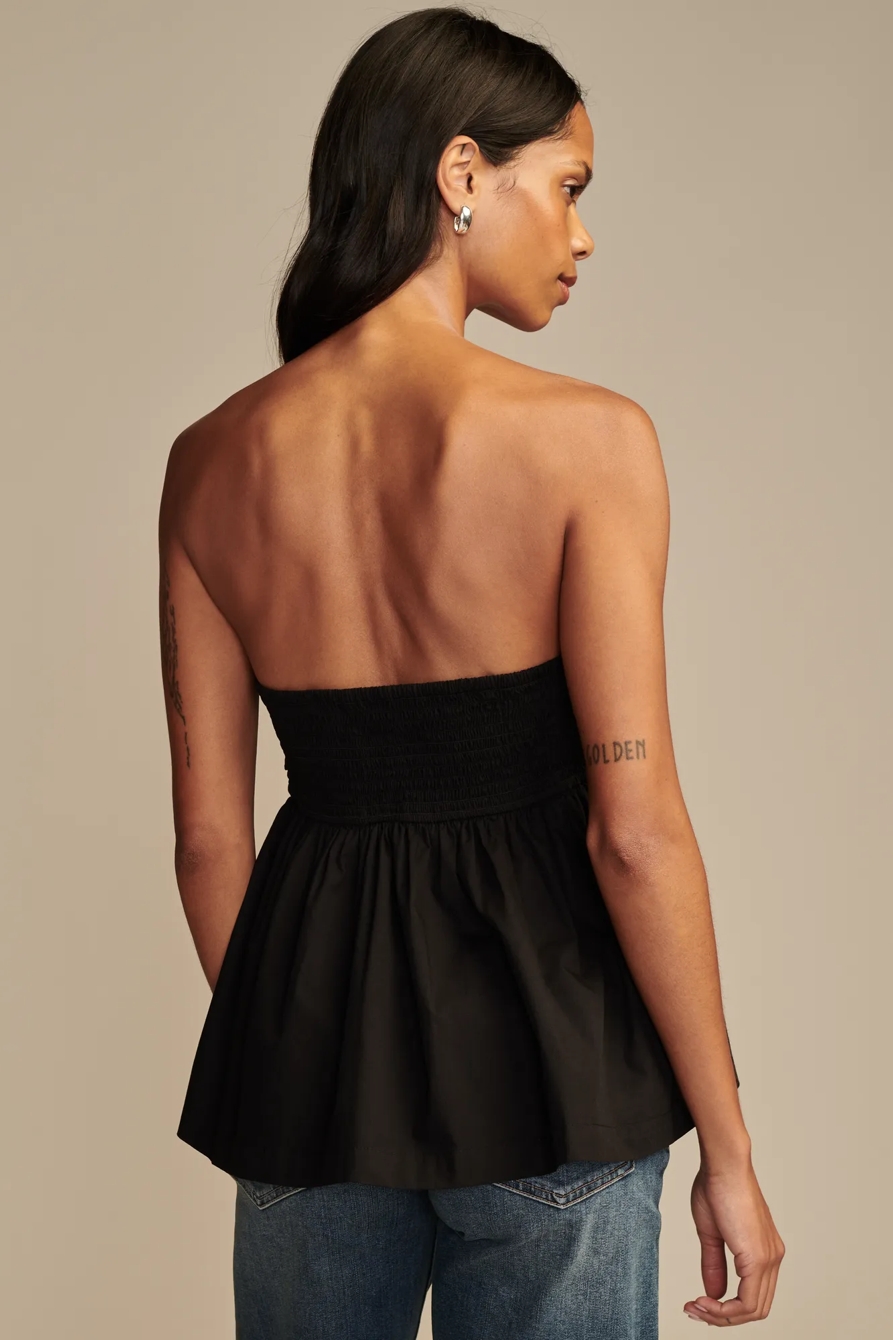 RUCHED BODICE POPLIN TUBE TOP, image 4