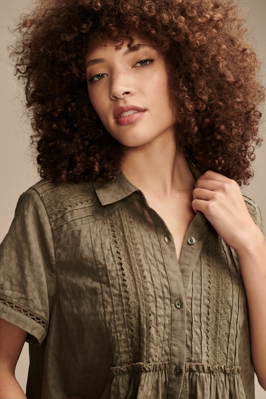LACE BUTTON DOWN SHIRT, image 3