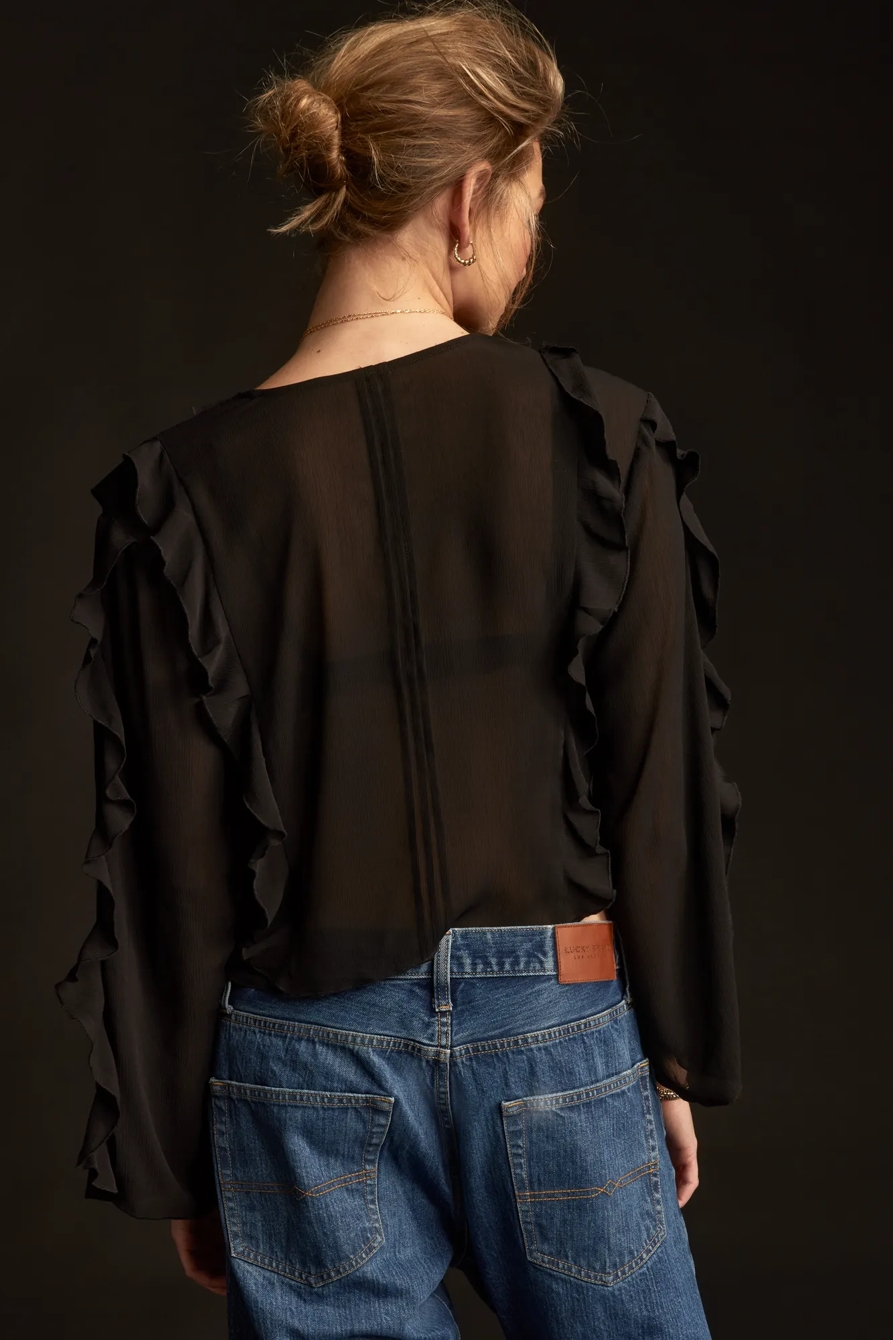 LONG SLEEVE RUFFLE TOP, image 3