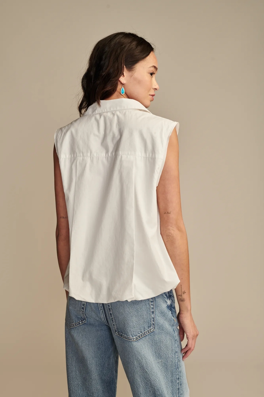 BUBBLE HEM SLEEVELESS BUTTON DOWN, image 5