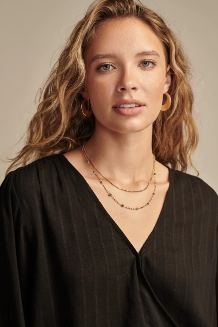 LONG SLEEVE WRAP SMOCKED TOP, image 4