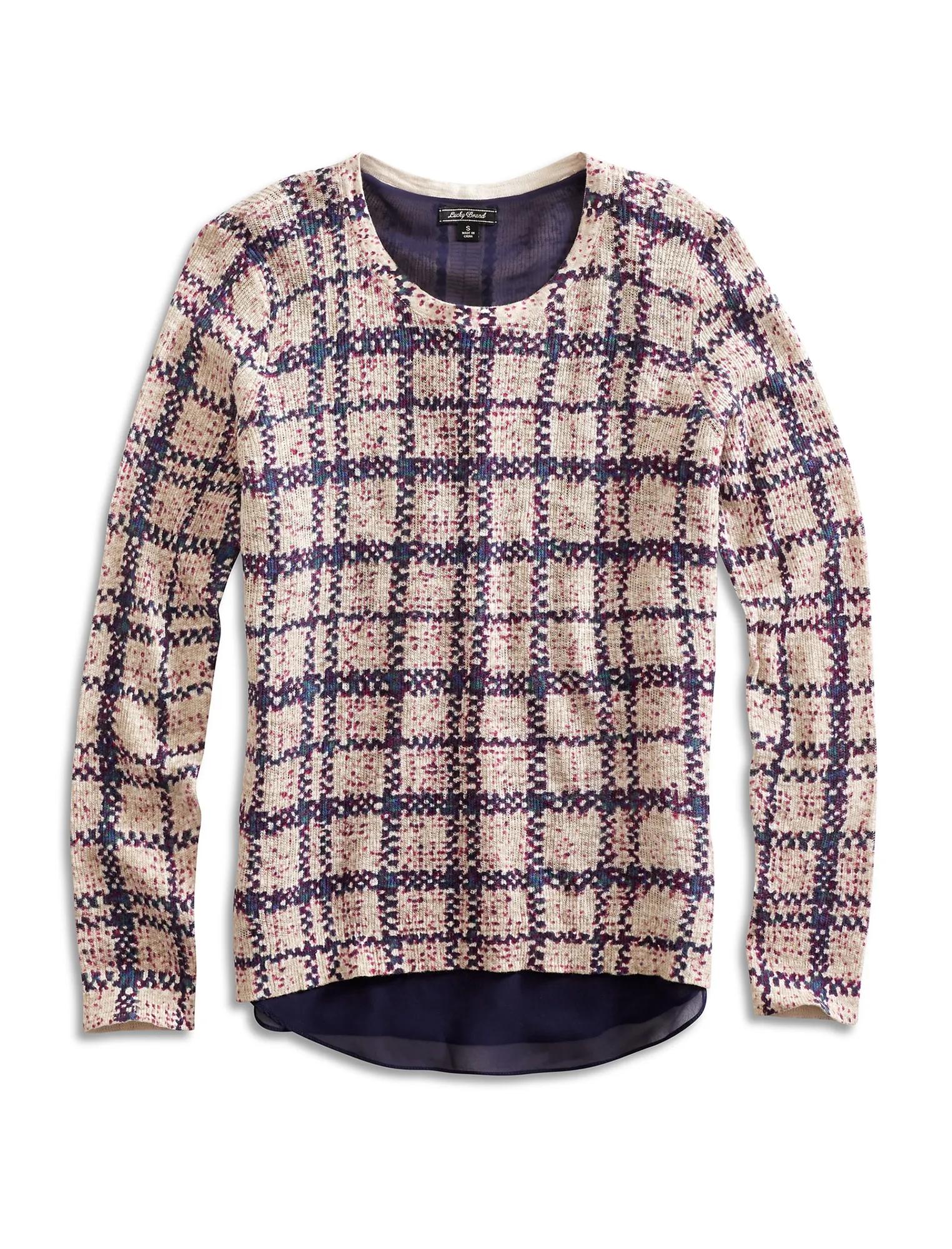 PLAID PRINTED SWEATER, image 3