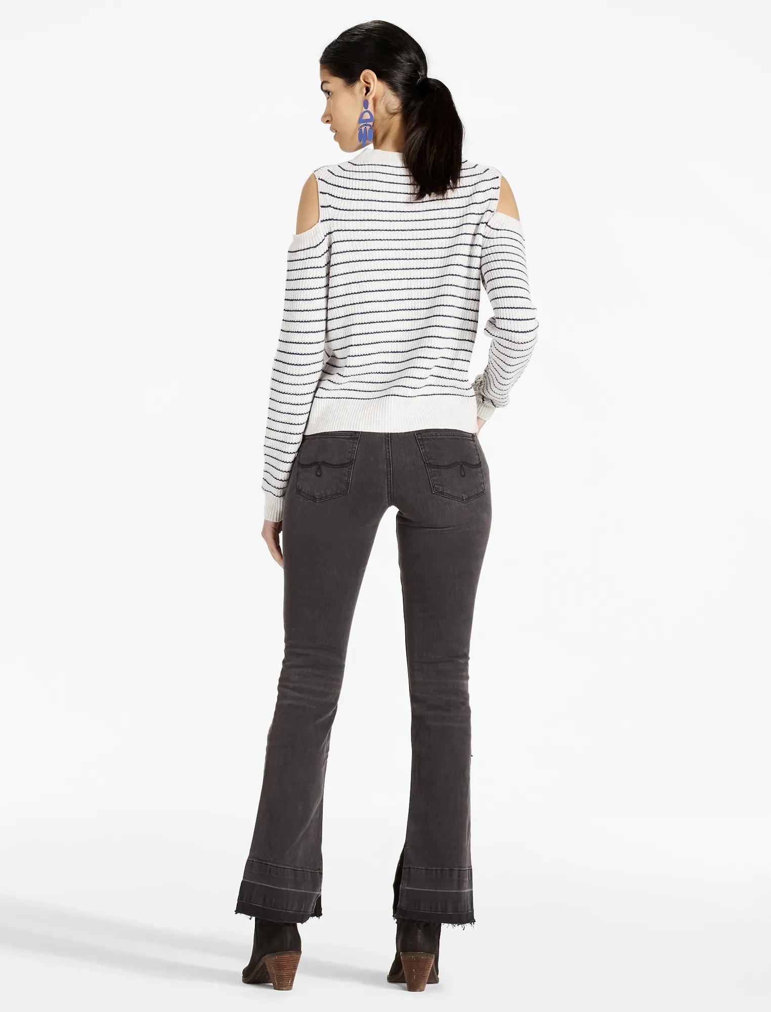 STRIPE COLD SHOULDER PULLOVER, image 3