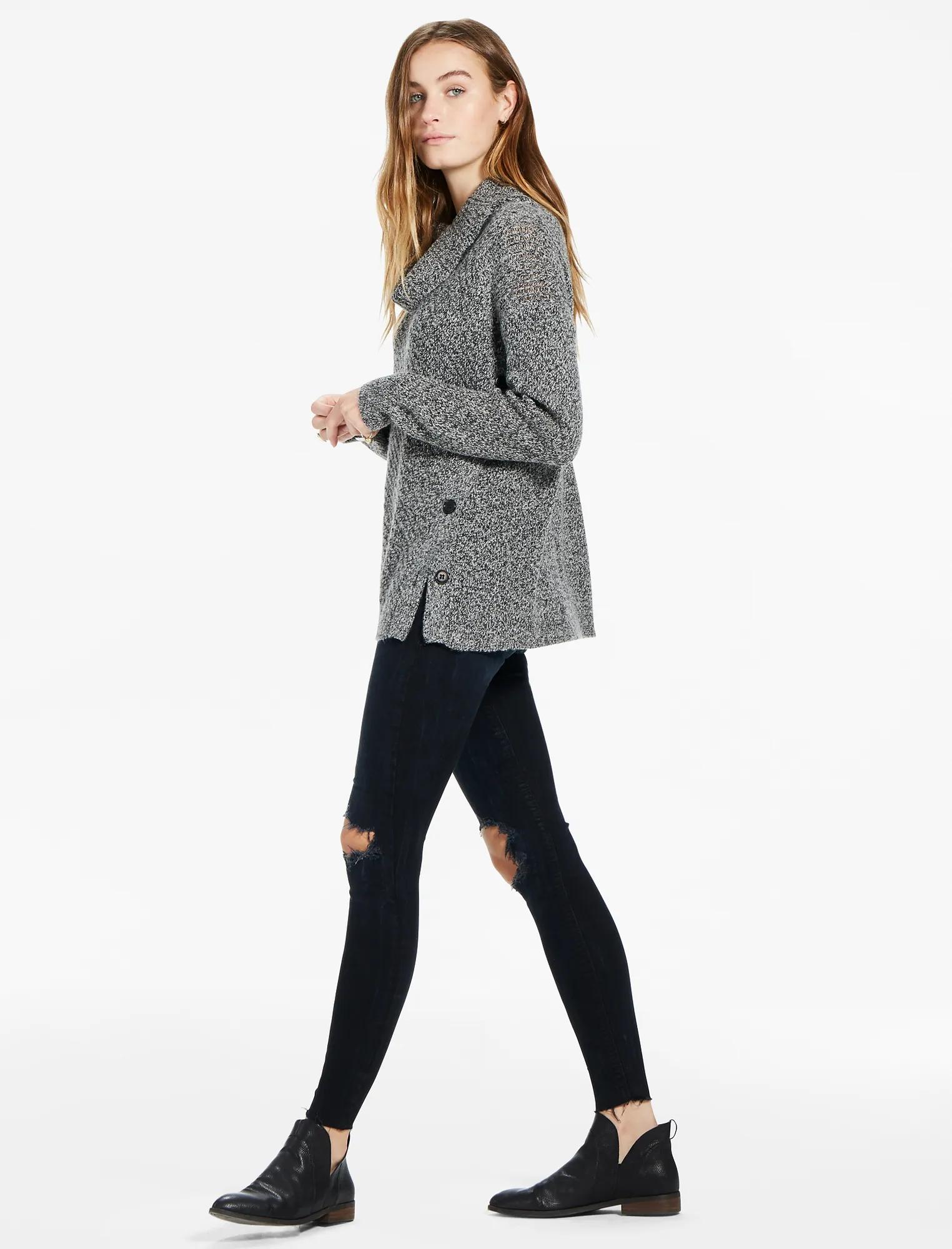 Alyssa Cowl Neck Side Button Sweater, image 2